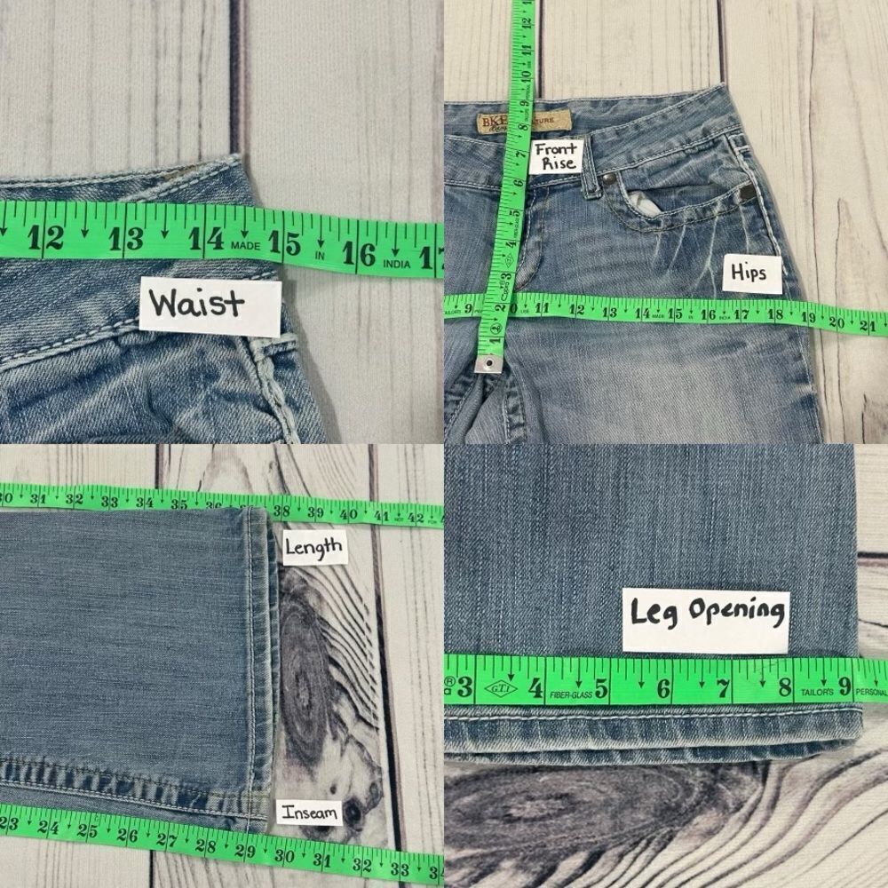 BKE Culture Bootcut Jeans Vintage Sz 28 x 31.5 Low Rise Med/Dark Wash Stretch - Picture 6 of 10